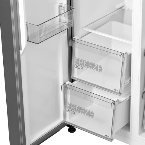 Refrigerador Automático Midea Side By Side Inverter Quattro Bru Steel 17 Pies Cúbicos con Wifi Refrigerador Automático Midea Side By Side Inverter Quattro Bru Steel 17 Pies Cúbicos con Wifi