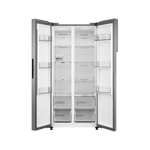 Refrigerador Automático Midea Side By Side Inverter Quattro Bru Steel 17 Pies Cúbicos con Wifi Refrigerador Automático Midea Side By Side Inverter Quattro Bru Steel 17 Pies Cúbicos con Wifi