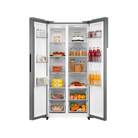 Refrigerador Automático Midea Side By Side Inverter Quattro Bru Steel 17 Pies Cúbicos con Wifi Refrigerador Automático Midea Side By Side Inverter Quattro Bru Steel 17 Pies Cúbicos con Wifi