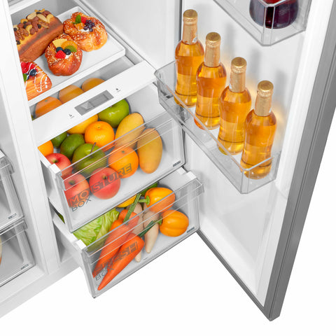Refrigerador Automático Midea Side By Side Inverter Quattro Bru Steel 17 Pies Cúbicos con Wifi Refrigerador Automático Midea Side By Side Inverter Quattro Bru Steel 17 Pies Cúbicos con Wifi