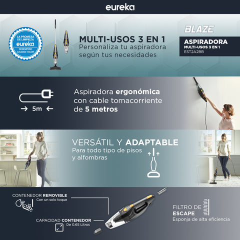 Aspiradora Eureka Negro Est2A2Bb Aspiradora Eureka Negro Est2A2Bb