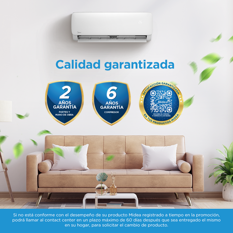 Minisplit Midea On Off Solo Frío 1.5 Toneladas 18,000BTUs 220V Minisplit Midea On Off Solo Frío 1.5 Toneladas 18,000BTUs 220V