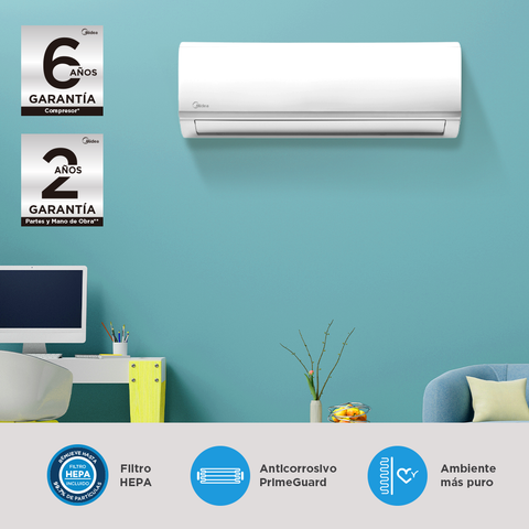 Minisplit Midea Inverter Solo frío 1 Tonelada (12,000 BTU's) 220V MAS12C2ECS Minisplit Midea Inverter Solo frío 1 Tonelada (12,000 BTU's) 220V MAS12C2ECS