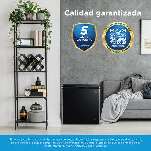Congelador Midea 7 Pies Negro Congelador Midea 7 Pies Negro