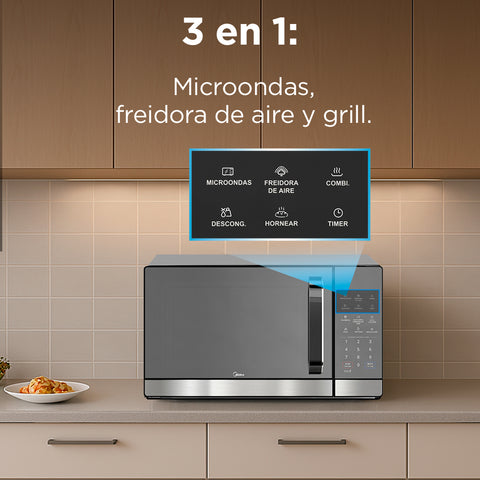 Horno microondas MIDEA 1.0 pies cubicos Negro / stainless steel Horno microondas MIDEA 1.0 pies cubicos Negro / stainless steel
