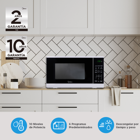 Horno de Microondas 0.7 Pies Cúbicos Midea MMDF07S2BW Horno de Microondas 0.7 Pies Cúbicos Midea MMDF07S2BW