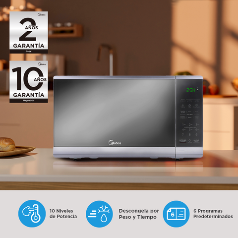 Microondas Midea 0.7 Pies Cúbicos Silver Microondas Midea 0.7 Pies Cúbicos Silver