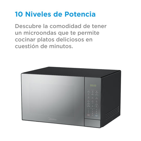 Microondas Midea 1.4 Pies SmartECO Puerta Espejo MMDK14S2MB Negro Microondas Midea 1.4 Pies SmartECO Puerta Espejo MMDK14S2MB Negro