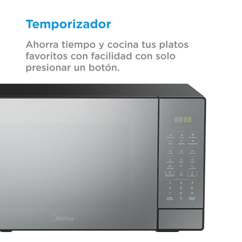 Microondas Midea 1.4 Pies SmartECO Puerta Espejo MMDK14S2MB Negro Microondas Midea 1.4 Pies SmartECO Puerta Espejo MMDK14S2MB Negro