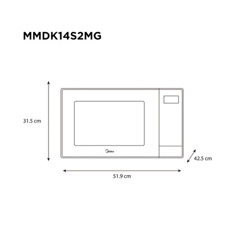 Microondas Midea 1.4 Pies Dark Silver Microondas Midea 1.4 Pies Dark Silver