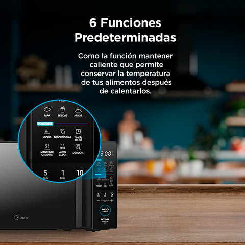 Microondas .7 MIDEA MMDT07S2MB 0.7 Pies Negro Microondas .7 MIDEA MMDT07S2MB 0.7 Pies Negro