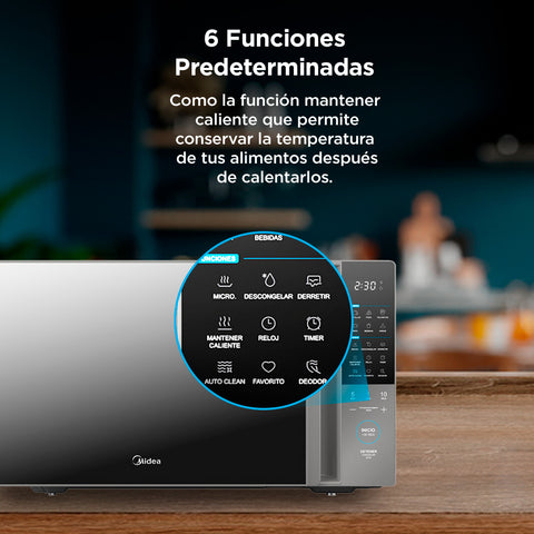 Horno de microondas Midea 1.1 pies cúbicos (30L) TASTEXPRESS Gris Horno de microondas Midea 1.1 pies cúbicos (30L) TASTEXPRESS Gris
