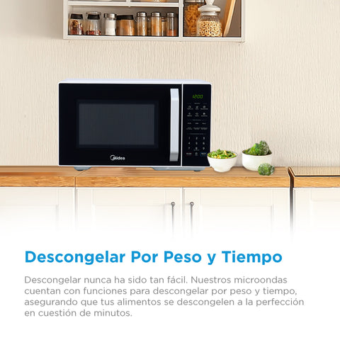 Horno de Microondas Midea 1.1 Pies Cúbicos / 31 L Negro y Blanco MMDX11S2BW Horno de Microondas Midea 1.1 Pies Cúbicos / 31 L Negro y Blanco MMDX11S2BW