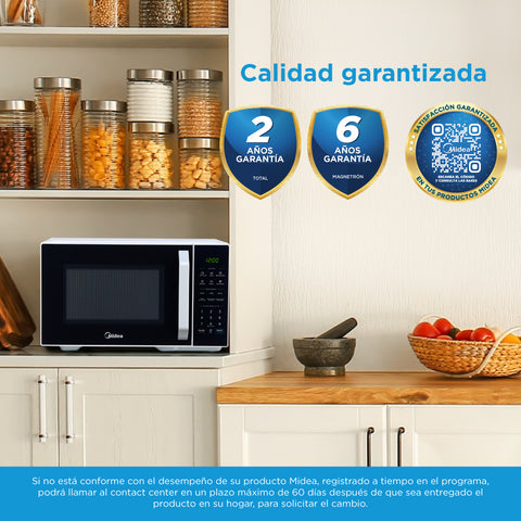 Horno de Microondas Midea 1.1 Pies Cúbicos / 31 L Negro y Blanco MMDX11S2BW Horno de Microondas Midea 1.1 Pies Cúbicos / 31 L Negro y Blanco MMDX11S2BW