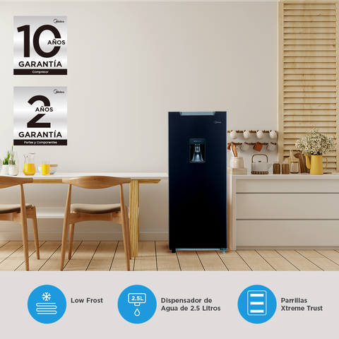 Refrigerador Midea MRD190CCDLSW 7 pies Semiautomático Negro Refrigerador Midea MRD190CCDLSW 7 pies Semiautomático Negro
