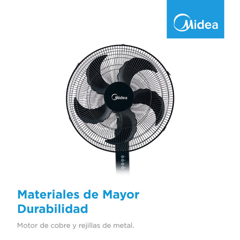 Ventilador Midea De Pedestal 3 Velocidades Negro Ventilador Midea De Pedestal 3 Velocidades Negro