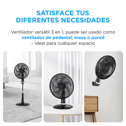 Ventilador de pedestal Midea 3 en 1 FlexiCool 18" Ventilador de pedestal Midea 3 en 1 FlexiCool 18"