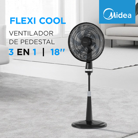 Ventilador de pedestal Midea 3 en 1 FlexiCool 18" Ventilador de pedestal Midea 3 en 1 FlexiCool 18"