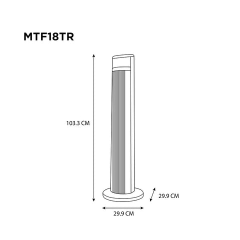 Ventilador De Torre Midea Mtf18tr 40 Pul 3 Vel MIDEA MTF18TR para 60m2 Ventilador De Torre Midea Mtf18tr 40 Pul 3 Vel MIDEA MTF18TR para 60m2