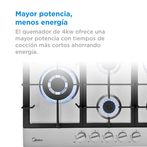 Parrilla Empotrable a Gas Midea 30' Acero Inoxidable Parrilla Empotrable a Gas Midea 30' Acero Inoxidable