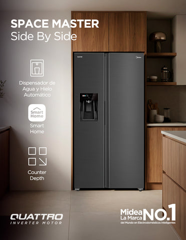 Refrigerador Side by Side SpaceMaster Basalt Gray 21 Pies cúbicos