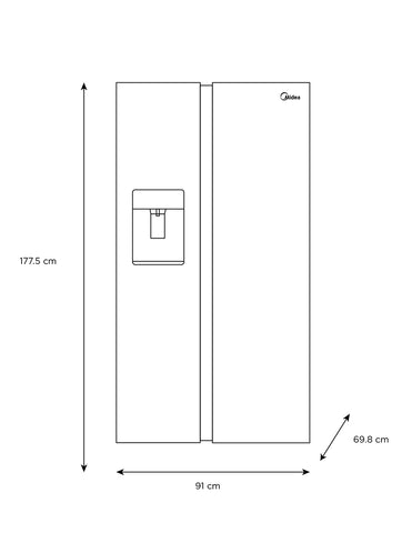 Refrigerador Side by Side SpaceMaster Basalt Gray 21 Pies cúbicos