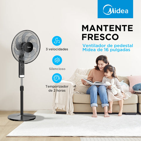 VENTILADOR PEDESTAL MIDEA MFA164MB 16 PUL