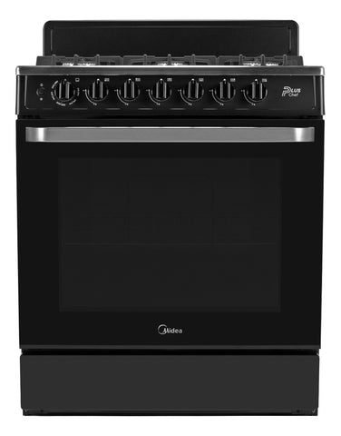 Estufa MIDEA MGS30FS1BEABB 30 Pulgadas con Copete Negra