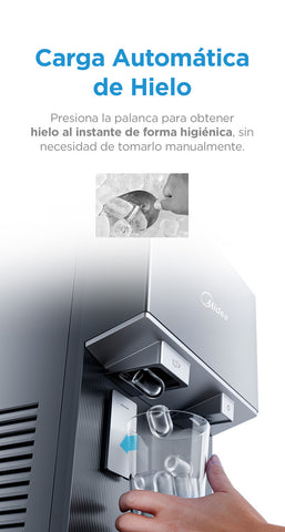 Dispensador de Agua Midea con Máquina de Hielos