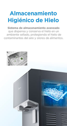 Dispensador de Agua Midea con Máquina de Hielos
