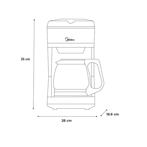 Cafetera Digital Midea 12 Tazas Smart Brew
