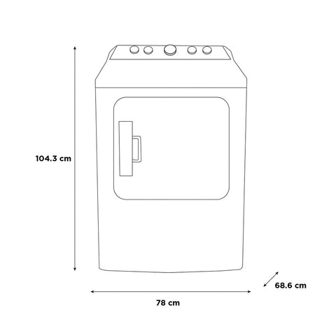 Secadora de gas Midea Sensor Dry 23Kg Blanca