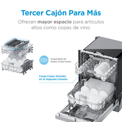 Lavavajillas Midea Sense Wash Empotrable 14 Servicios