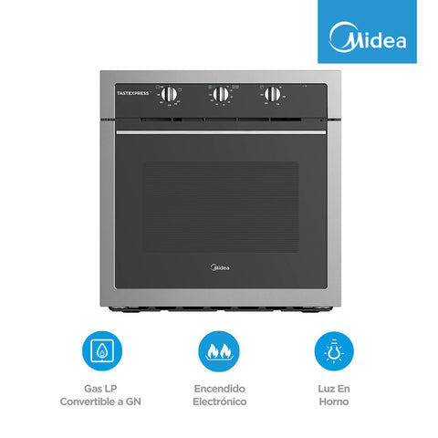 Horno empotrable Midea 24" de gas gris