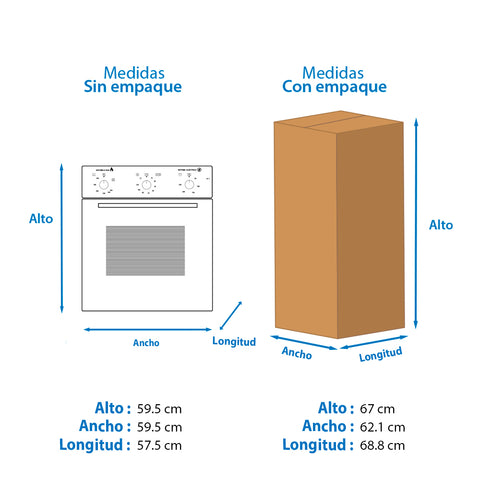 Horno empotrable Midea 24" de gas gris