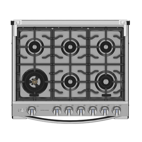 Estufa  de Piso Midea con Capelo 30" MASTER COOK Silver