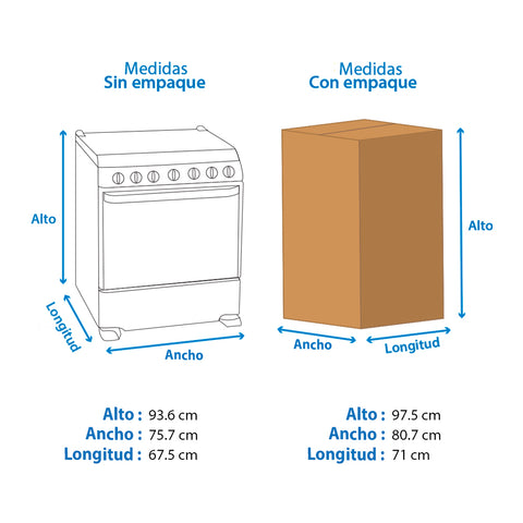 Estufa  de Piso Midea con Capelo 30" MASTER COOK Silver