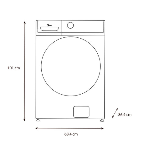 Lavadora Carga Frontal Midea Titan Wash 21Kg Silver