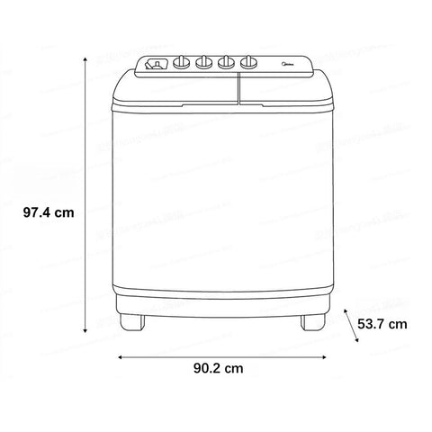 Lavadora Semiautomática Midea Doble Tina 17kg Twin Force Blanca MT100W170/W-MX