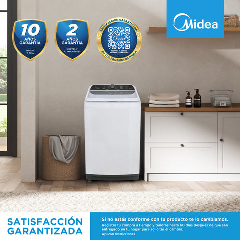 Lavadora Midea Automática Carga Superior 18Kg Vortex Wash Impeller Blanca