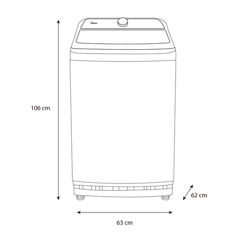 Lavadora Midea Automática Carga Superior 18Kg Vortex Wash Impeller Blanca
