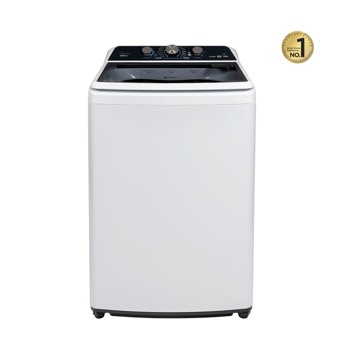 Lavadora Carga Superior 22Kg Midea Vortex Wash Agitador Blanca MA500W22/W