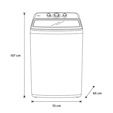 Lavadora Carga Superior 22Kg Midea Vortex Wash Agitador Blanca MA500W22/W