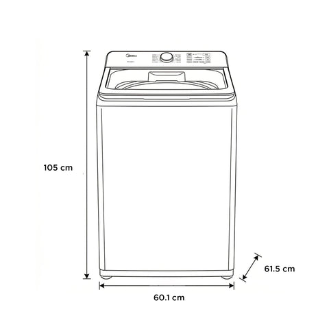 Lavadora MIDEA Auto Carga Superior 18 Kg Blanca MA512W18/W