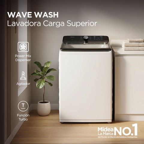Lavadora Automática Carga Superior 22Kg Wave Wash Blanca