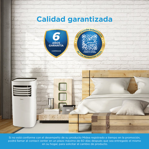Aire Acondondicionado Portátil Midea 1 Ton, Frío, 115v, Blanco Midea MAP12C1PSP