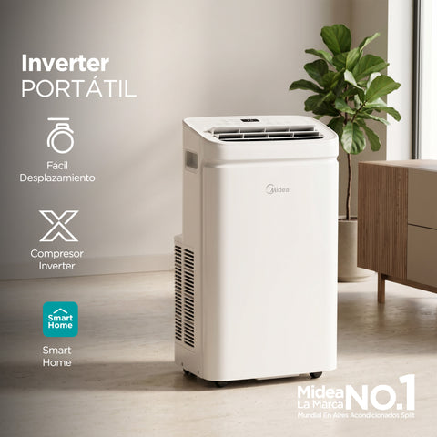 Aire Acondicionado Portátil Midea Inverter 1.1 Ton, Frío, WiFi