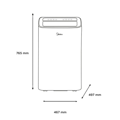 Aire Acondicionado Portátil Midea 1.1 Ton, Frío Calor, WiFi