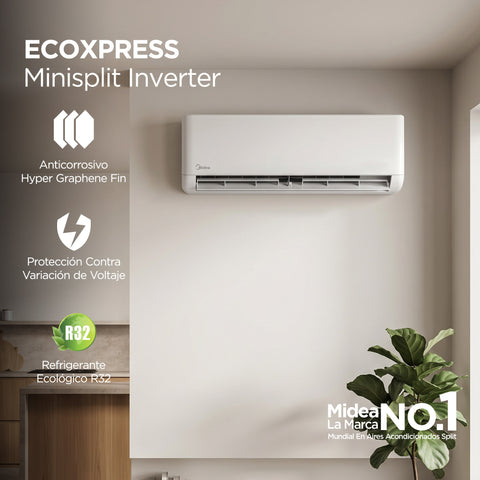 Minisplit Midea 12,000 BTU´s 115V Solo Frío Inverter
