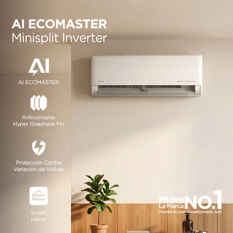 Minisplit AI Ecomaster Inverter, 1 Ton, Sólo Frío, 220V